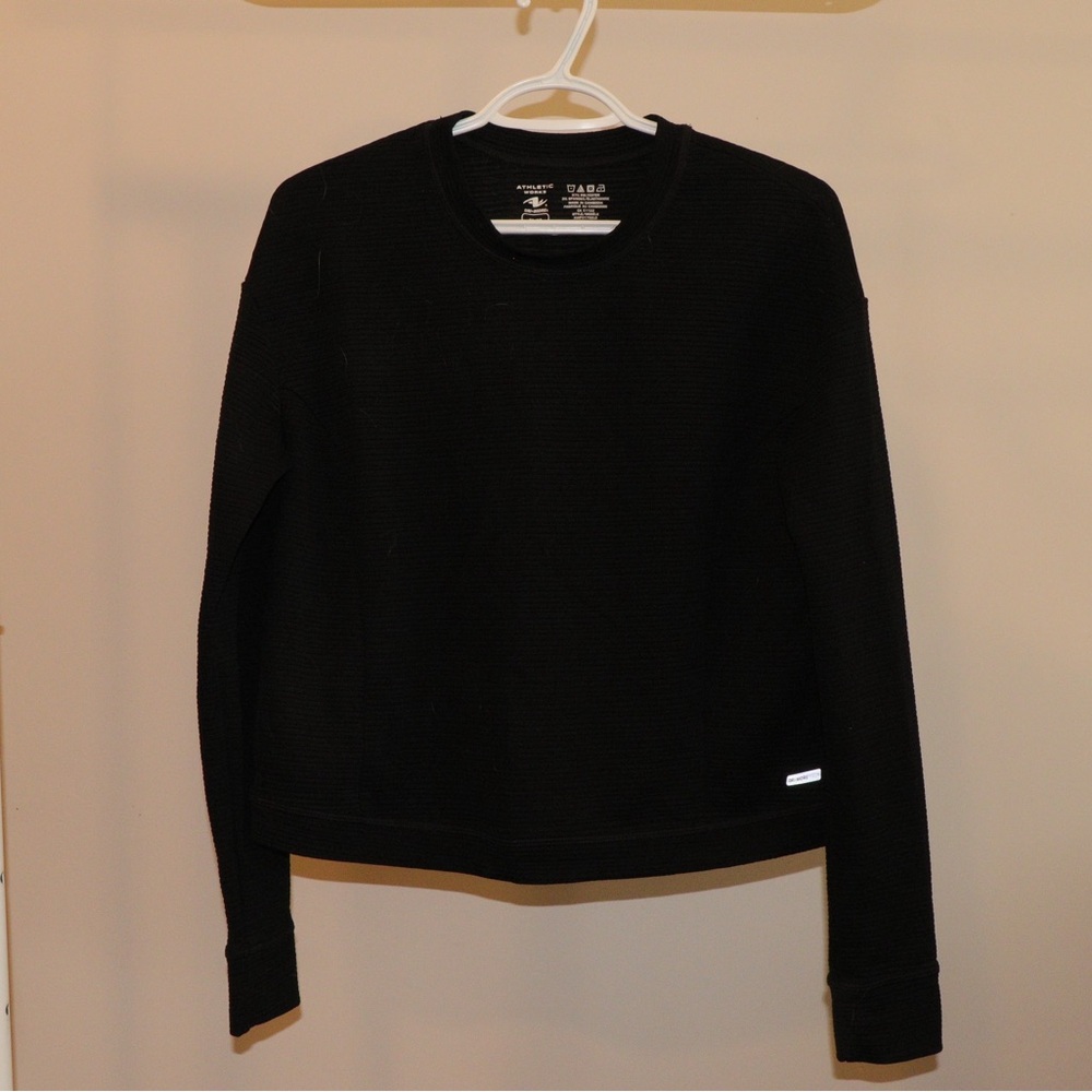 Athletic Works Black Ribbed Long Sleeve Top